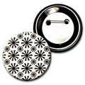2" Diameter Button w/ 3D Lenticular Animated Effects - White Spinning Wheels (Blank)